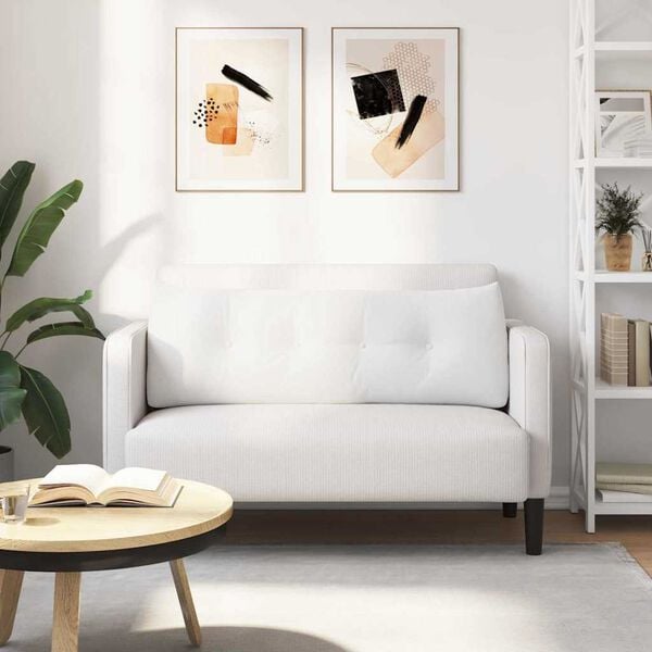 vidaXL Rugkussen Wit 140 x 24 x 50 cm Stof