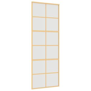 vidaXL Schuifdeur 76x205 cm mat ESG-glas en aluminium goudkleurig