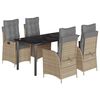 vidaXL 5-delige Tuinset met kussens poly rattan beige