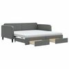 vidaXL Slaapbank onderschuifbed en lades 100x200 cm stof donkergrijs