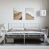 vidaXL Bedframe met hoofd- en voeteneinde metaal wit 193x203 cm