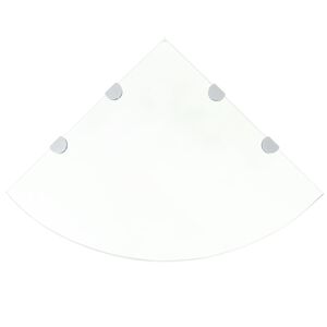 vidaXL Hoekschappen 2 st met chromen dragers 45x45 cm glas transparant
