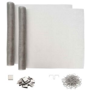 vidaXL Lichtschachtdeksel met clips 2 st 70 x 130 cm RVS 201 zilver
