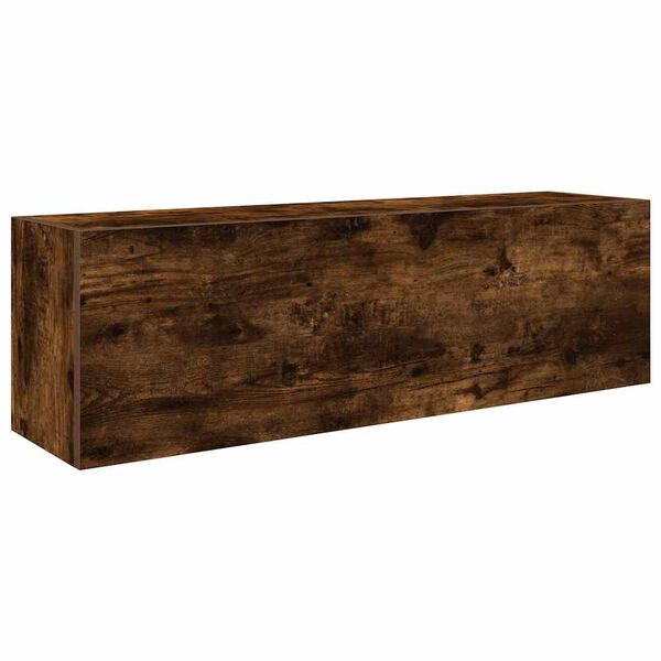 vidaXL Badkamerwandkast 100x25x30 cm bewerkt hout gerookt eikenkleurig