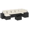 vidaXL 8-delige Loungeset met kussens poly rattan zwart