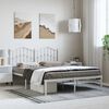 vidaXL Bedframe met hoofdbord metaal wit 135x190 cm