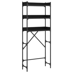 vidaXL Wasmachinekast 67x25x163 cm bewerkt hout zwart