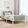 vidaXL Bedframe Wit en lichtgrijs 100 x 200 cm Massief grenenhout
