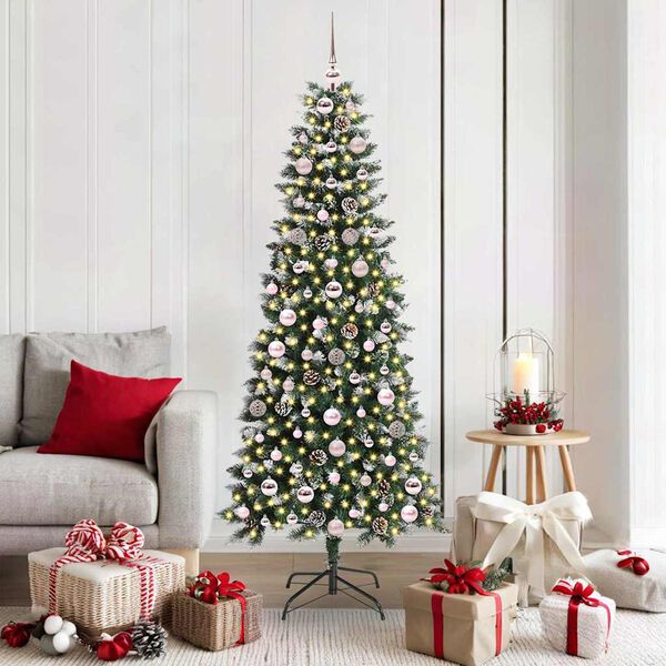 vidaXL Kunstkerstboom Groen 76 x 76 x 180 cm PVC en Plastic en Staal