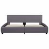 vidaXL Bedframe met LED kunstleer grijs 180x200 cm
