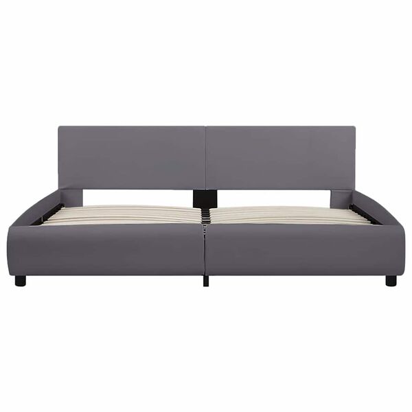 vidaXL Bedframe met LED kunstleer grijs 180x200 cm