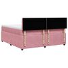 vidaXL Boxspring met matras fluweel roze 200x200 cm
