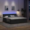 vidaXL Ottoman bed met matrassen en LED's 180x200cm stof zwart