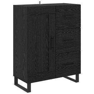 vidaXL Dressoir Zwart Eiken 69,5 x 34 x 90 cm Gemonteerd hout en ijzer