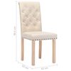 vidaXL Eetkamerstoelen 4 st stof cr&egrave;mekleurig
