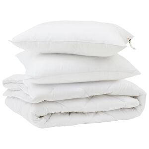 vidaXL Dekbed met kussen 3 pcs Wit Microfibre