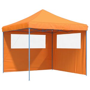 vidaXL Partytent inklapbaar pop-up met 2 zijwanden oranje