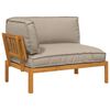 vidaXL Bankstel met kussen Taupe 133 x 92 x 69 cm Massief Acaciahout