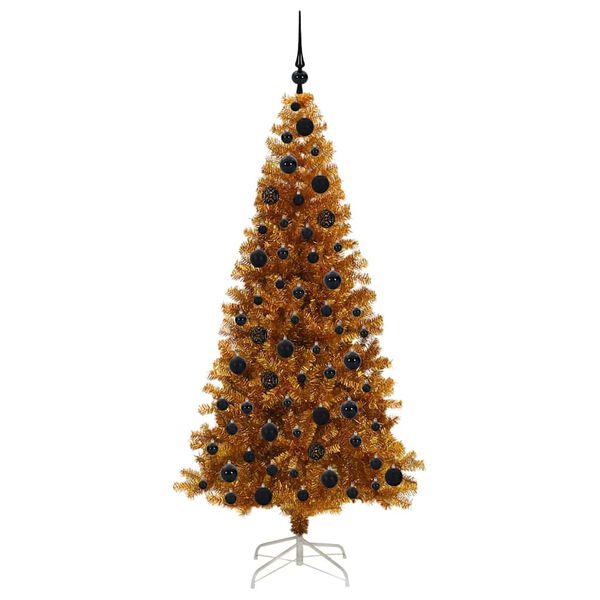 vidaXL Kerstboom met 300 LED met standaard Goud 180 cm PET