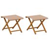 vidaXL Ligstoel 2 st massief eucalyptushout Taupe