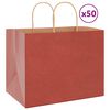 vidaXL Papieren zakken 50 st met hengsels 32x22x24 cm rood