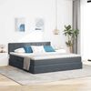 vidaXL Opbergbed met LED met matras Donkergrijs 160 x 200 cm Fluweel