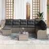 vidaXL Tuin Sofa Set met opslag 9 pcs Grijs poly rattan