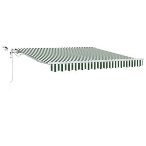 vidaXL Uitschuifbare luifel Groen en Wit 300 x 250 cm Polyester
