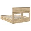 vidaXL Opslag bed met lade Sonoma Eiken 140 x 200 cm Bewerkt hout
