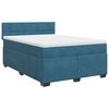 vidaXL Boxspring met matras fluweel blauw 160x200 cm