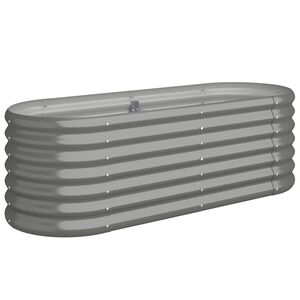 vidaXL Plantenbak 114x40x36 cm gegalvaniseerd staal grijs