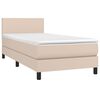 vidaXL Boxspring met matras kunstleer cappuccinokleurig 90x200 cm
