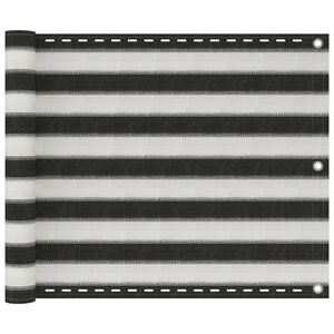 vidaXL Balkonscherm 75x300 cm HDPE antracietkleurig en wit