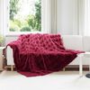 vidaXL Neppels Konijnenbont Deken Bordeaux Rood 220 x 240 cm Polyester