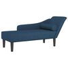 vidaXL Chaise longue met kussens stof blauw
