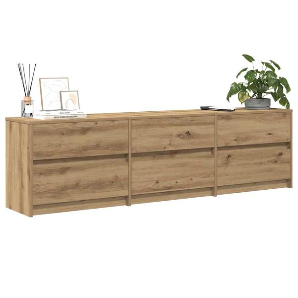 vidaXL TV Eenheden 2 pcs Artisan Eiken 180 x 34 x 50 cm Bewerkt hout