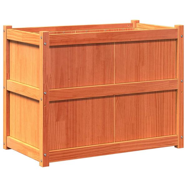 vidaXL Plantenbak 90x50x70 cm massief grenenhout wasbruin