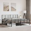 vidaXL Bedframe met hoofd- en voeteneinde metaal zwart 183x213 cm