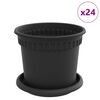 vidaXL Plantenpotten 24 pcs Zwart &Oslash; 15 x 12 cm Kunststof
