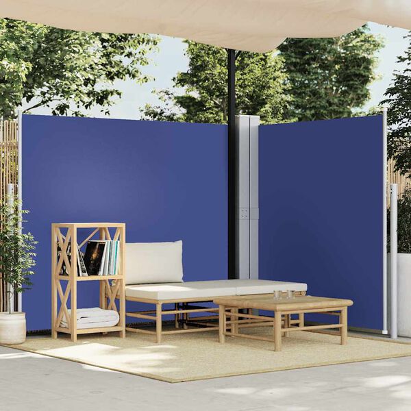vidaXL Windscherm uittrekbaar 160x600 cm blauw