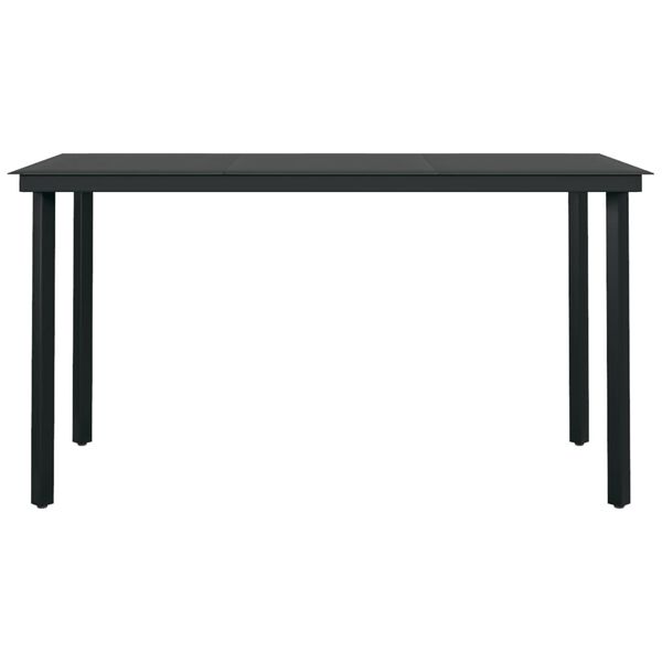 vidaXL 5-delige Tuinset grijs en zwart