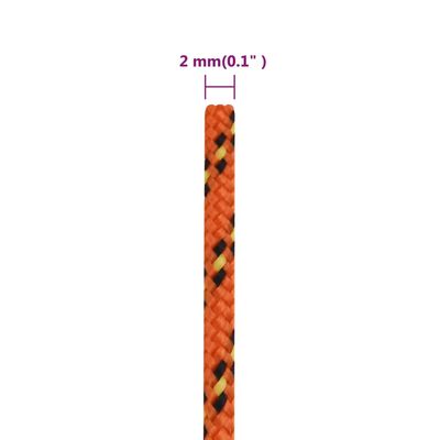 vidaXL Boottouw 2 mm 25 m polypropyleen oranje