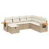 vidaXL 7-delige Loungeset met kussens poly rattan beige