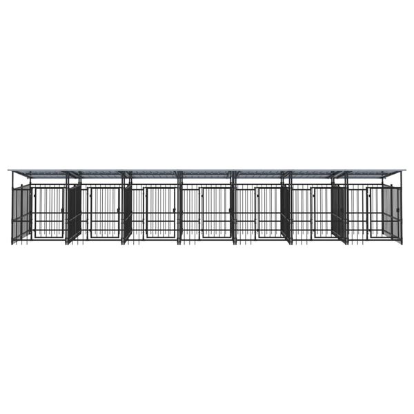 vidaXL Hondenkennel met dak 13,14 m&sup2; staal