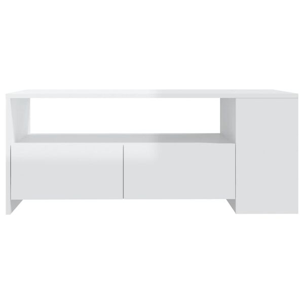 vidaXL Salontafel 102x55x42 cm bewerkt hout hoogglans wit