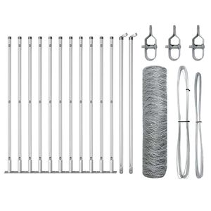 vidaXL Gelast Draadhek met Betonnen Basis 25 x 0,6 m (B x H)