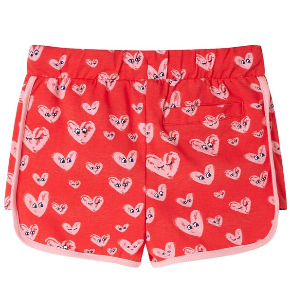 Kindershort met trekkoord 128 rood
