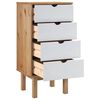 vidaXL Ladekast OTTA 45x39x90 cm massief grenenhout bruin en wit