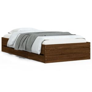 vidaXL Bedframe met lades bewerkt hout bruin eikenkleur 100x200 cm