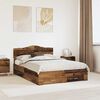vidaXL Bedframe met hoofdeinde Oudhout 140 x 190 cm Bewerkt hout